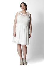 White A-line Sleeveless Dress
