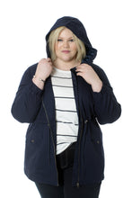 Navy Hooded Anorak Style Jacket