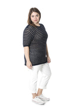 Navy and Silver Knitted Pullover