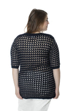 Navy and Silver Knitted Pullover