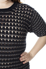 Navy and Silver Knitted Pullover