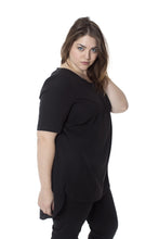 Black Hi-low hem Top