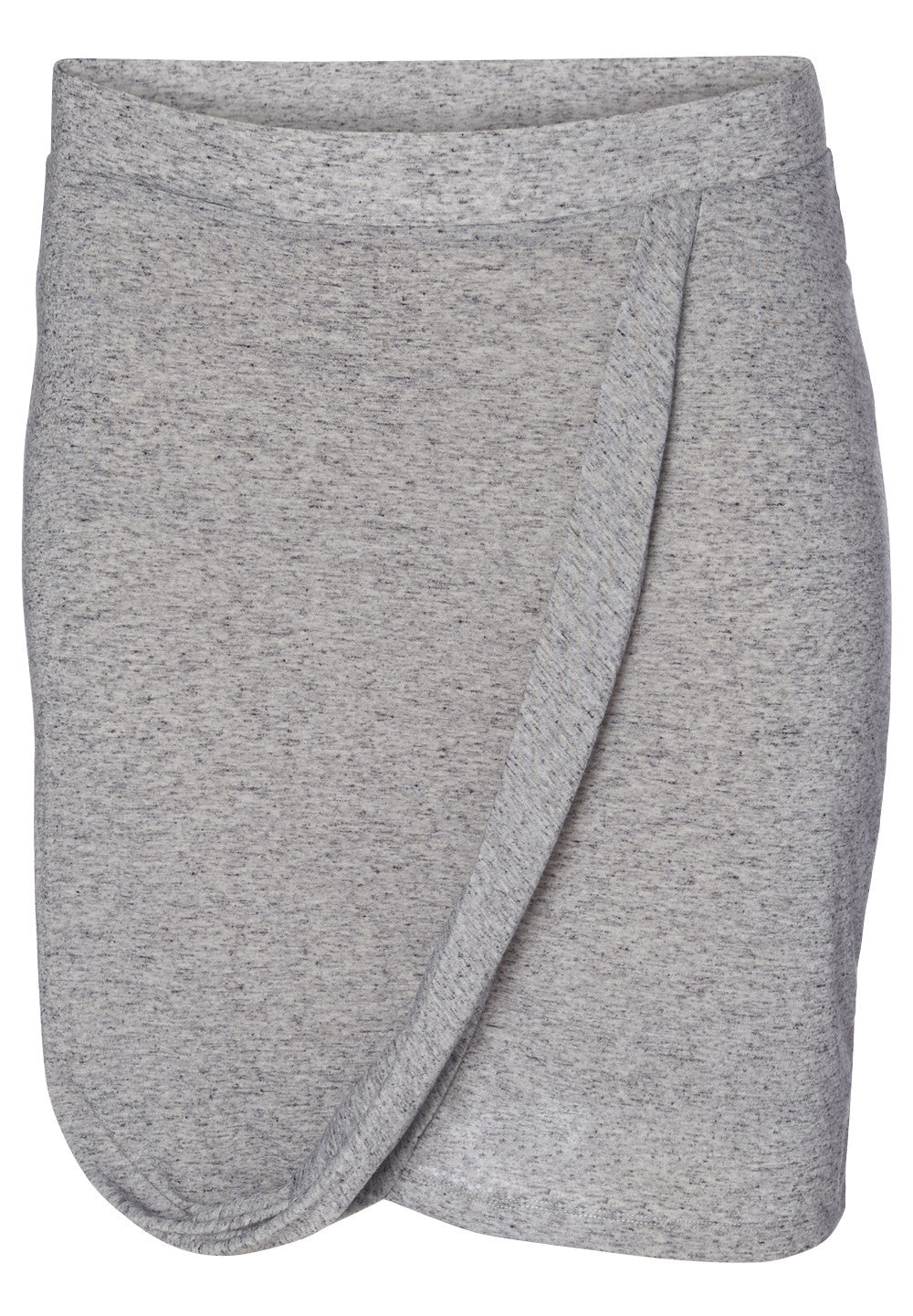 Grey Faux Wrap Skirt
