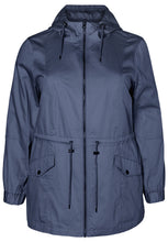 Navy Hooded Anorak Style Jacket