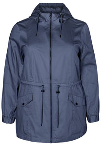 Navy Hooded Anorak Style Jacket