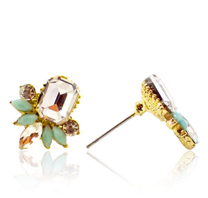 turquoise crystal studs