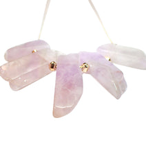 Purple quartz necklace close up