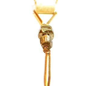 pyrite pendant necklace close up